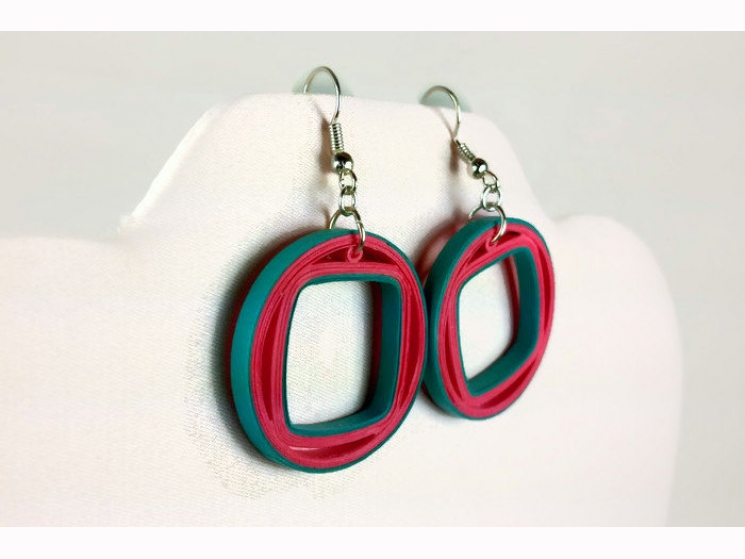 turquoise and coral earrings, coral and turquoise earrings, summer earrings