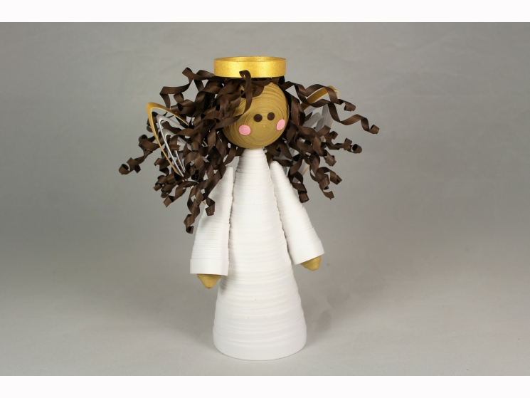 handmade angel tree topper, handmade angel ornament, handmade angel, brown angel