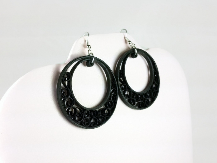 crescent moon earrings, handmade hoop earrings, handmade earrings, boho earrings