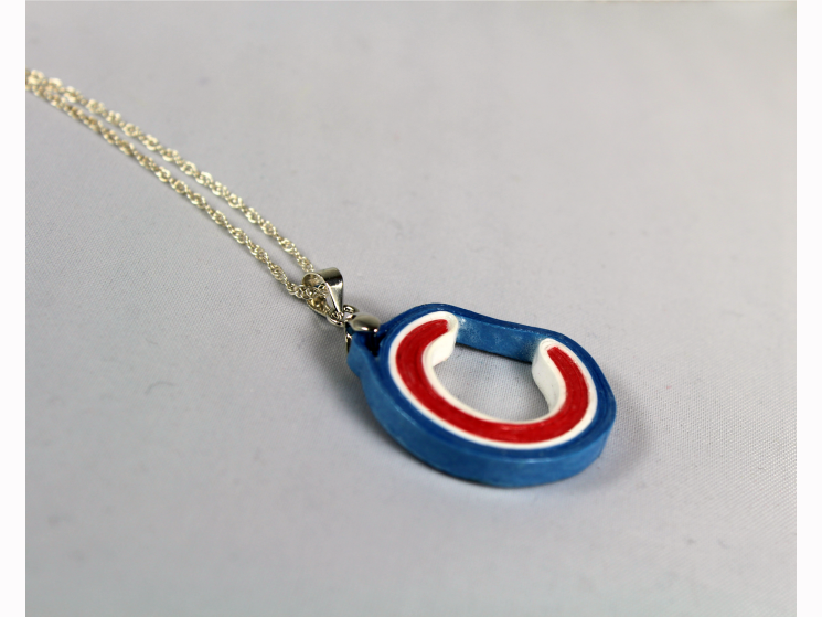 Chicago fan, Cubs fan, Cubs nation, paper quilling jewelry, paper necklace
