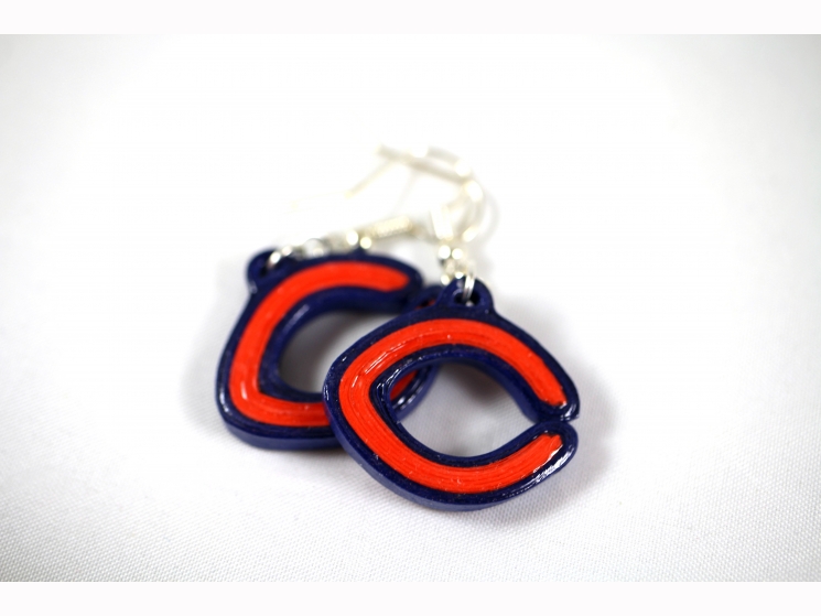Chicago Bears jewelry, Chicago Bears earrings, bears jewelry, navy and orange
