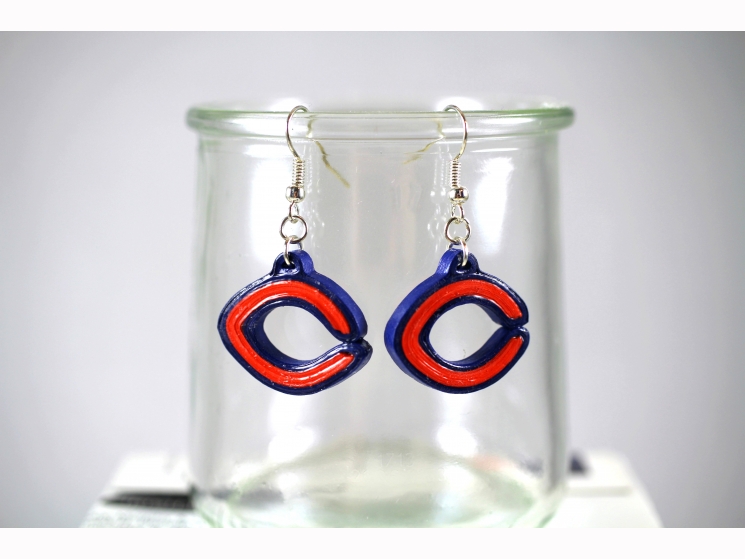 Chicago c earrings, Chicago gift, Chicago sports, Chicago girl, Chicago women
