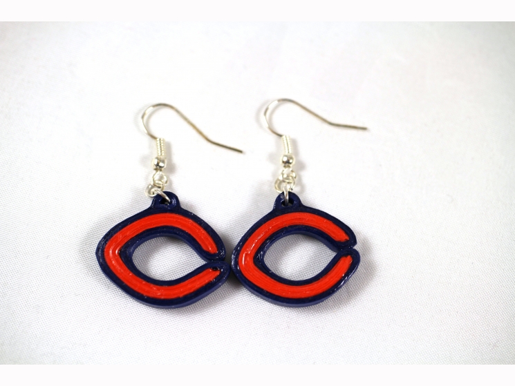 Chicago football earrings, Chicago earrings, Chicago jewelry, bears earrings