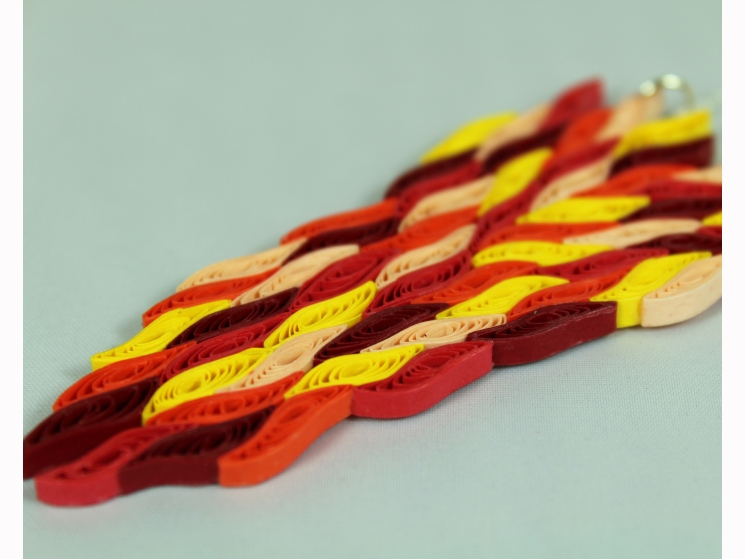 handmade necklace, handmade flame necklace, paper fire, paper jewelry