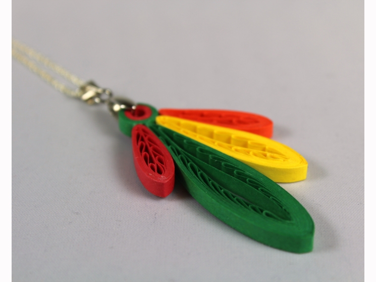 feather necklace, feather jewelry, paper quilling, quilled feathers, quilling