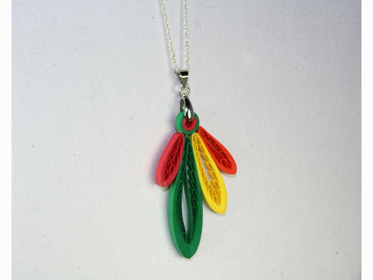 quilling feathers, paper feathers, Chicago gift, hawks fan, blackhawks fan