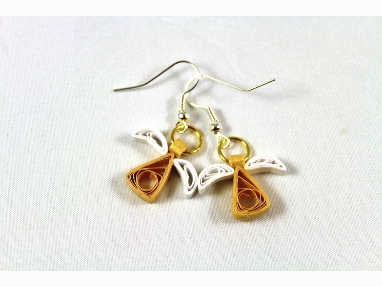 quilled angel earrings, handmade jewelry, handmade earrings, handmade angel
