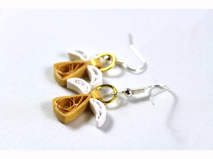 gift for her, earrings for women, paper earrings, paper jewelry, angel jewelry