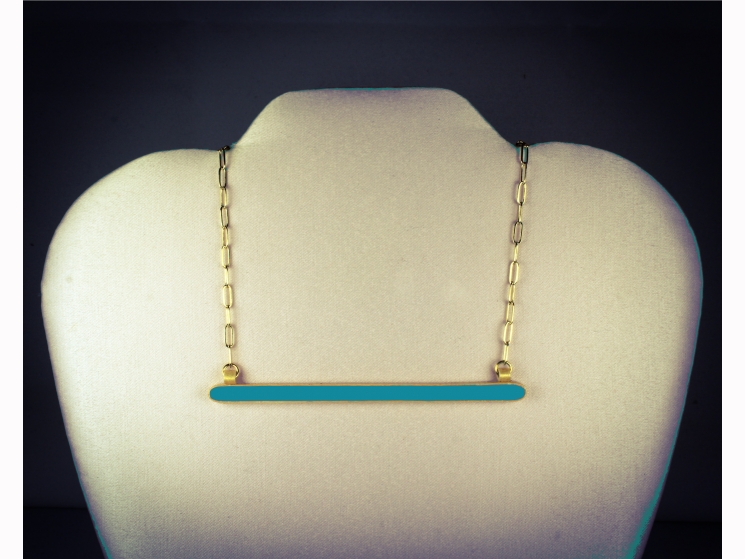 turquoise and gold, turquoise horizontal bar, turquoise bar necklace, oceanside