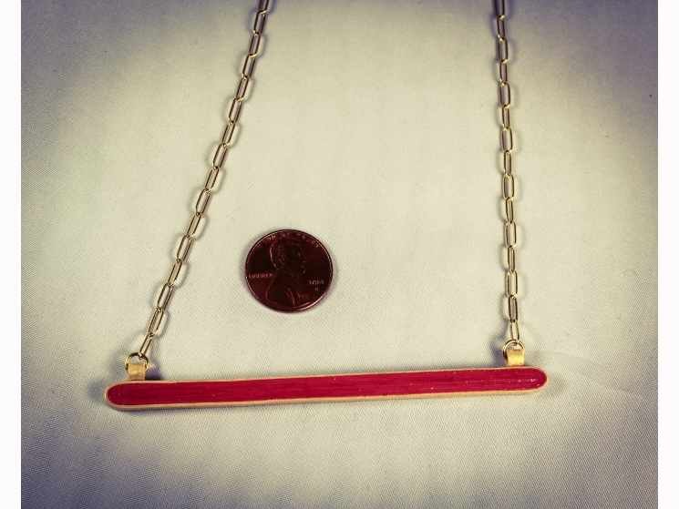 1st anniversary, grenadine red, eco friendly necklace, eco chic necklace