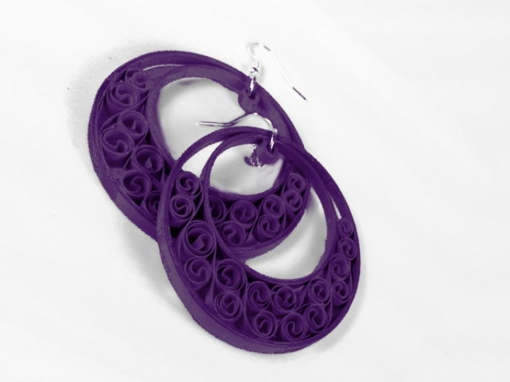 turquoise hoop earrings, purple hoop earrings, lightweight earrings, customized