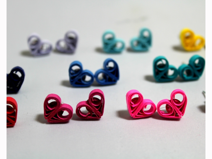 little heart stud earrings, heart studs, heart earrings, heart stud earrings