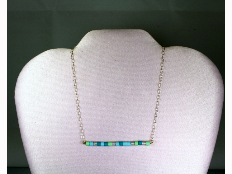 horizontal bar necklace, bar necklace, long bar necklace, skinny bar necklace