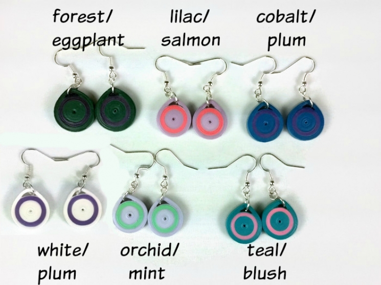 small earrings, eco friendly earrings, paper earrings for women, eco chic