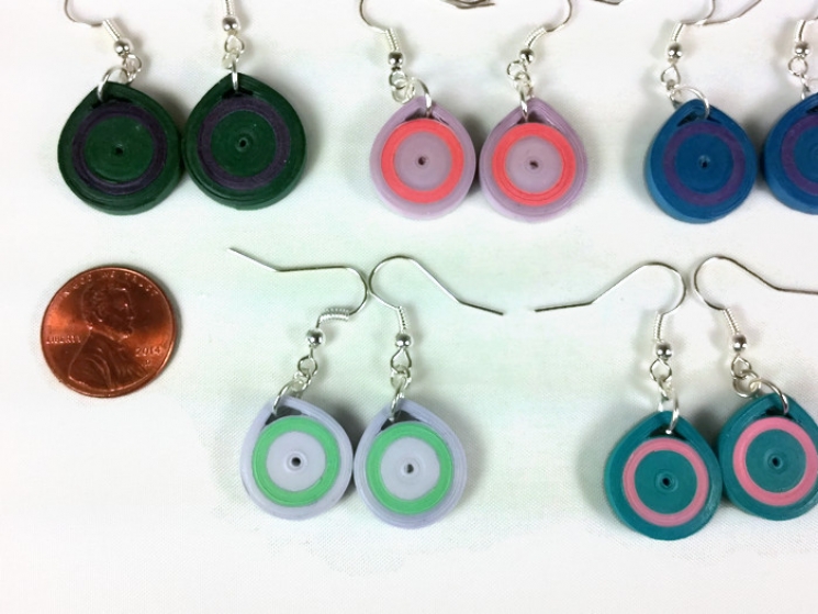 paper quilled earrings, quilling jewelry, simple earrings, minimalist jewelry