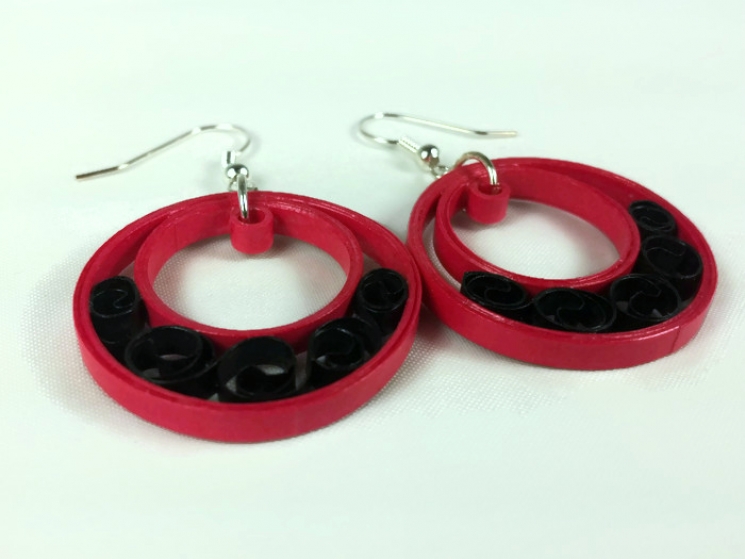 handmade hoops, paper hoops, eco friendly earrings, eco friendly hoop earrings