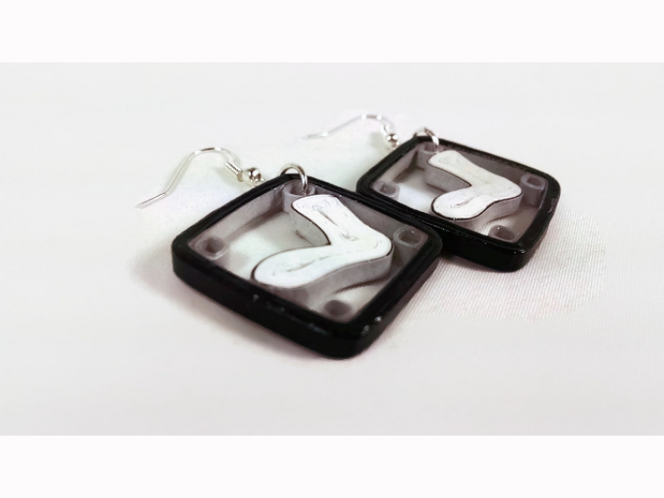 paper quilling earrings, Chicago earrings, gift for her, paper earrings, quilled