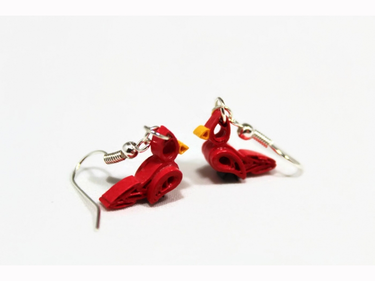 red jewelry, St Louis earrings, bird lover, eco friendly jewelry, lightweight
