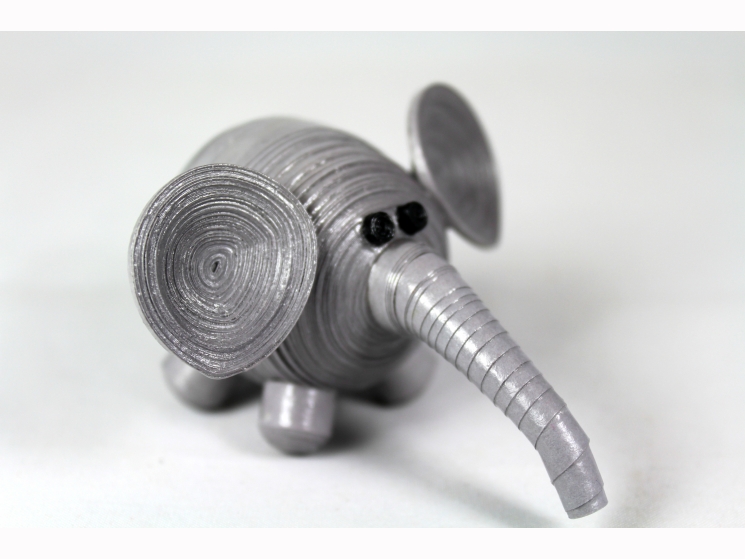 grey elephant ornament, blue elephant ornament, blue elephant figurine, quilling