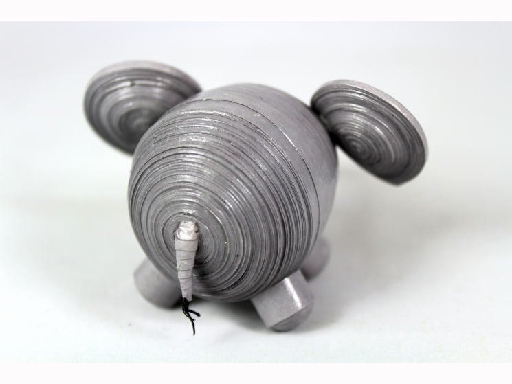 elephant statuette, small elephant, paper elephant, elephant figurine
