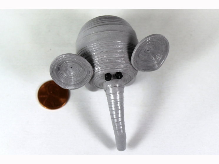 little elephant, elephant lover, animal ornament, handmade ornament, paper quill