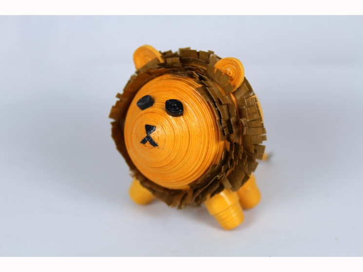 brown mane, golden lion, miniature lion, mini lion, paper lion, paper quilling