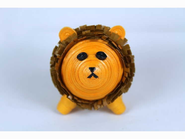 Lion Figurine, Paper Quilling Art, lion figurine, lion ornament, Leo lion