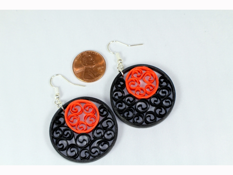 filigree earrings, filigree jewelry, paper quill jewelry, Halloween costume