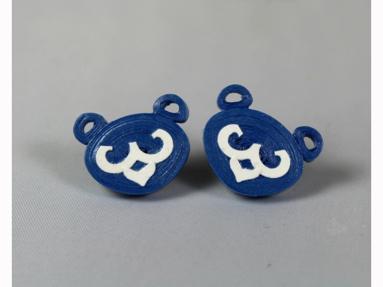 blue cub earrings, quilling cubs, paper quilling earrings, stud earrings