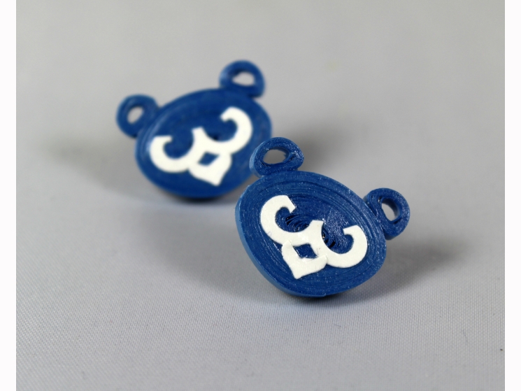 cub face, bear face, chicago jewelry, paper earrings, paper stud earrings