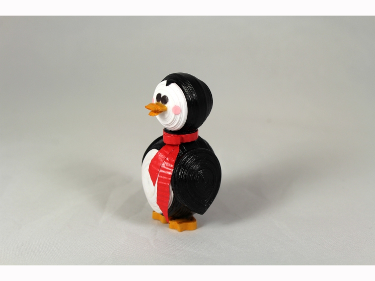 penguin figurine, penguin lover, paper quilling ornament, paper quill animal