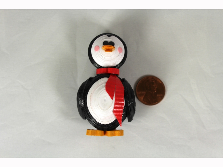 cute penguin, penguin gift, handmade penguin, 3D quilling penguin