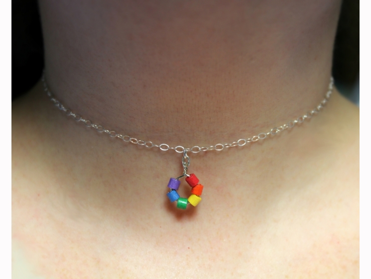 minimalist choker, paper quilled choker, paper quill choker, rainbow choker