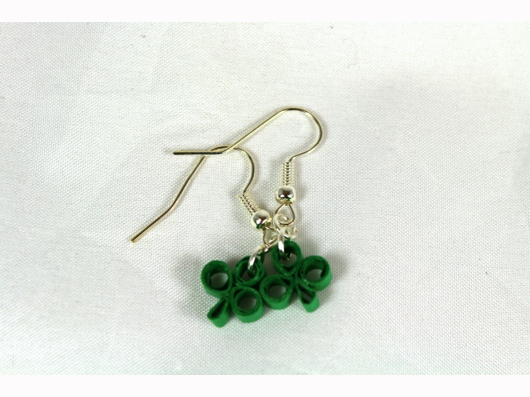 clover earrings, handmade clover earrings, dangle shamrock, tiny shamrocks