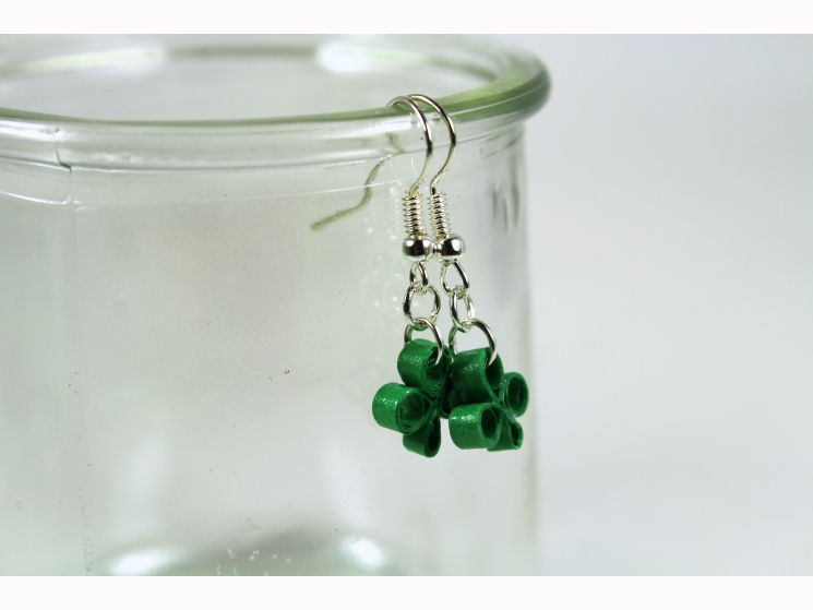 shamrock jewelry, three leaf clover earrings, handmade Irish jewelry