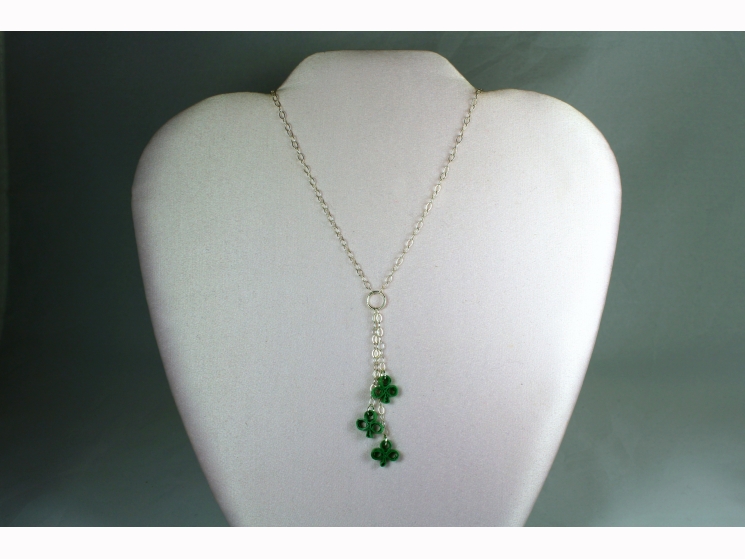 quill clover, st patricks day necklace, st patricks day jewelry, irish necklace