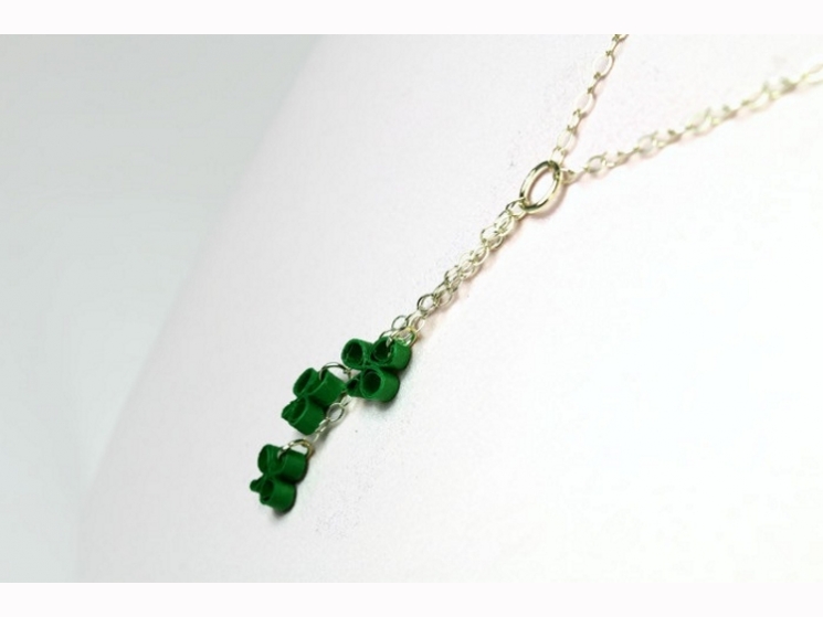 irish jewelry, sterling silver necklace, three leaf clover necklace