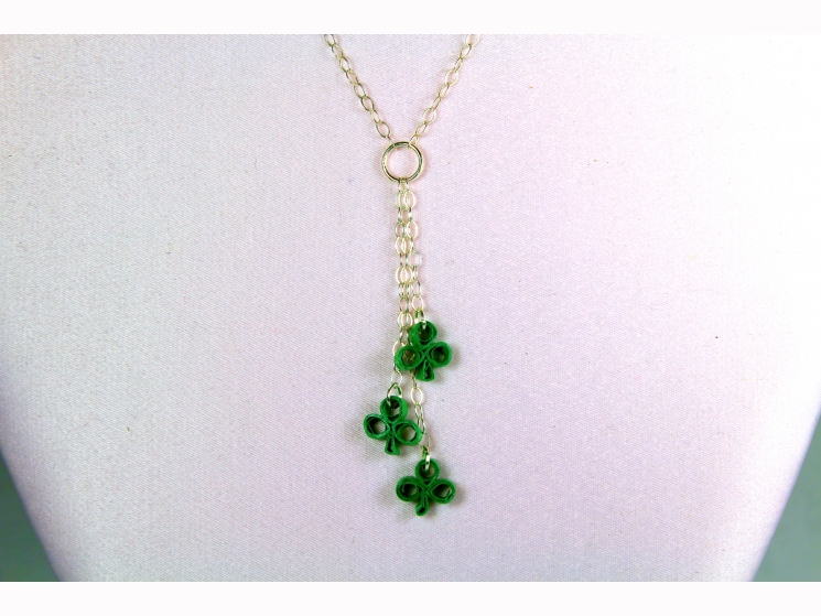 clover y necklace, sterling silver clover, sterling silver shamrock, tiny clover