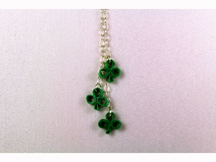 three shamrock necklace, shamrock drop necklace, shamrock y necklace