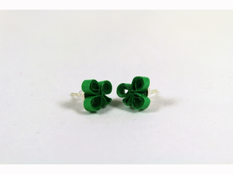 handmade clover earrings, handmade in chicago, made in chicago, chicago irish