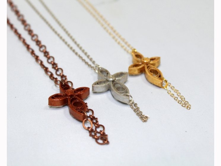 off center cross, delicate cross, intricate cross, horizontal cross, eco chic