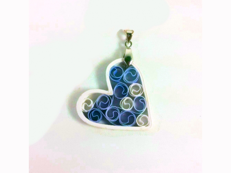 first anniversary gift  paper heart jewelry, blue heart, bridesmaid gift