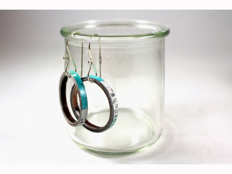 upcycled earrings, recycled earrings, upcycled paper earrings, paper earrings