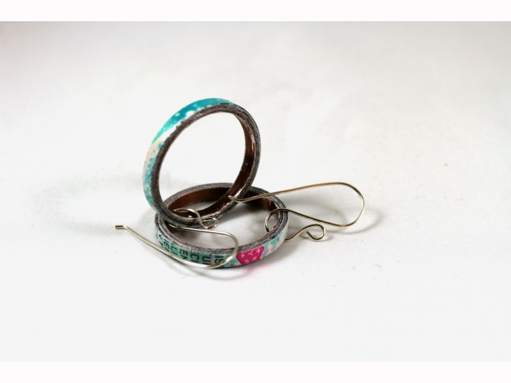 recycled paper earrings, upcycled jewelry, recycled jewelry, paper jewelry
