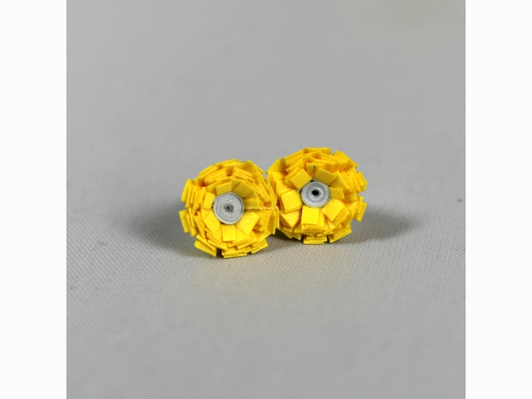 mini flower, yellow paper flower, paper flower earrings, paper flower studs
