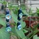 paper jewelry, flower earrings, daisy earrings, blue earrings, blue daisies