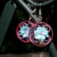 Pink and Blue Daisy Paper Filigree Earrings pink and blue earrings, blue daisy earrings, paper filigree earrings