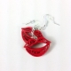 kiss earrings, red lips earrings, red kiss earrings, paper quilled earrings