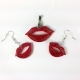 paper lips, paper kiss, paper quilled jewelry, handmade jewelry, eco friendly