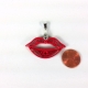 red lips necklace, red lips pendant, red lips jewelry, red kiss jewelry
